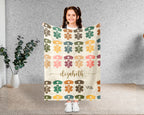 Personalized Nurse Blanket Custom Name Cozy RN Throw Gift, Retro Nursing Graphic Blanket, Medical Worker Gift for Her