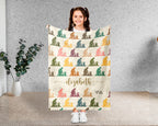 Custom Name Gardening Blanket, Personalized Floral Throw, Cozy Botanical Gift for Gardeners and Plant Enthusiasts