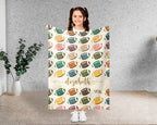 Custom Retro Football Blanket, Personalized Sports Throw for Athlete Fans Game Room Decor and Cozy Gift Ideas