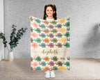 Personalized Stegosaurus Blanket Custom Name Dino Throw Retro Prehistoric Animal Decor Cozy Gift Unique Home Accent