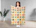 Retro Monkey Lover Blanket Cozy Jungle Wildlife Throw Gift