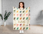 Custom Name Ski Lover Blanket Winter Sports Throw Cozy Personalized Gift Soft Snow Adventure Decor for Cabin Home