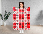 Heart Disease Awareness Blanket, Red Ribbon Support Throw, Heart Health Gift, Cozy Cardiology Awareness Comfort Blanket