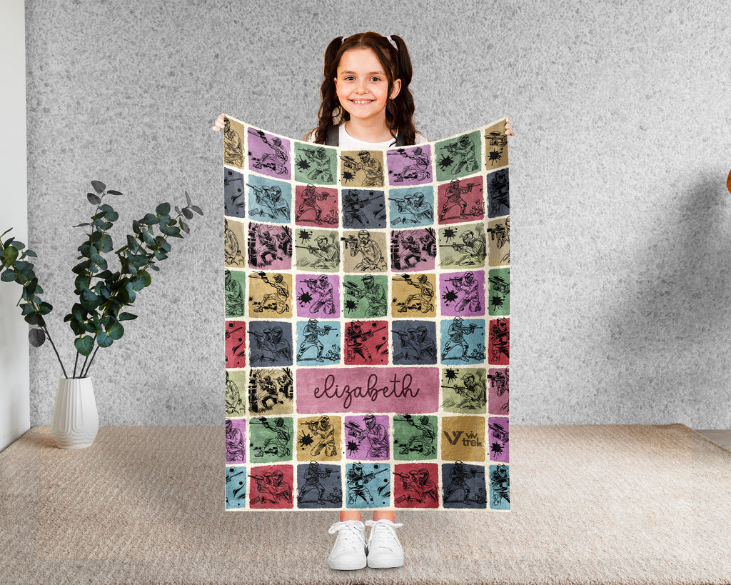 Personalized Paintball Blanket – Custom Name Throw for Paintball Fans