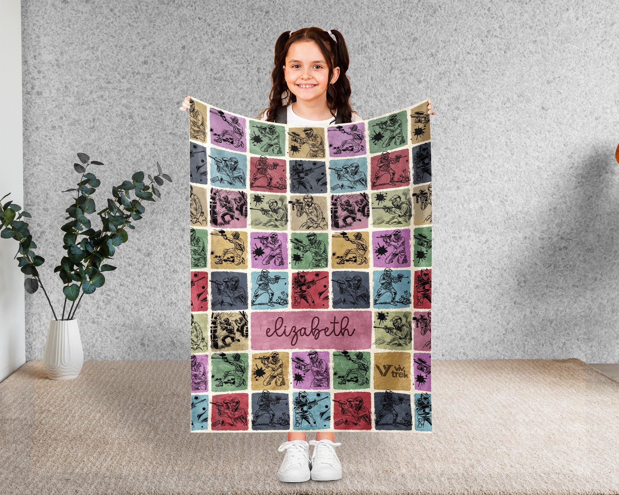 Personalized Paintball Blanket – Custom Name Throw for Paintball Fans