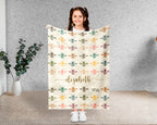 Personalized Bee Blanket Cozy Vintage Bee Throw Gift for Nature Lovers