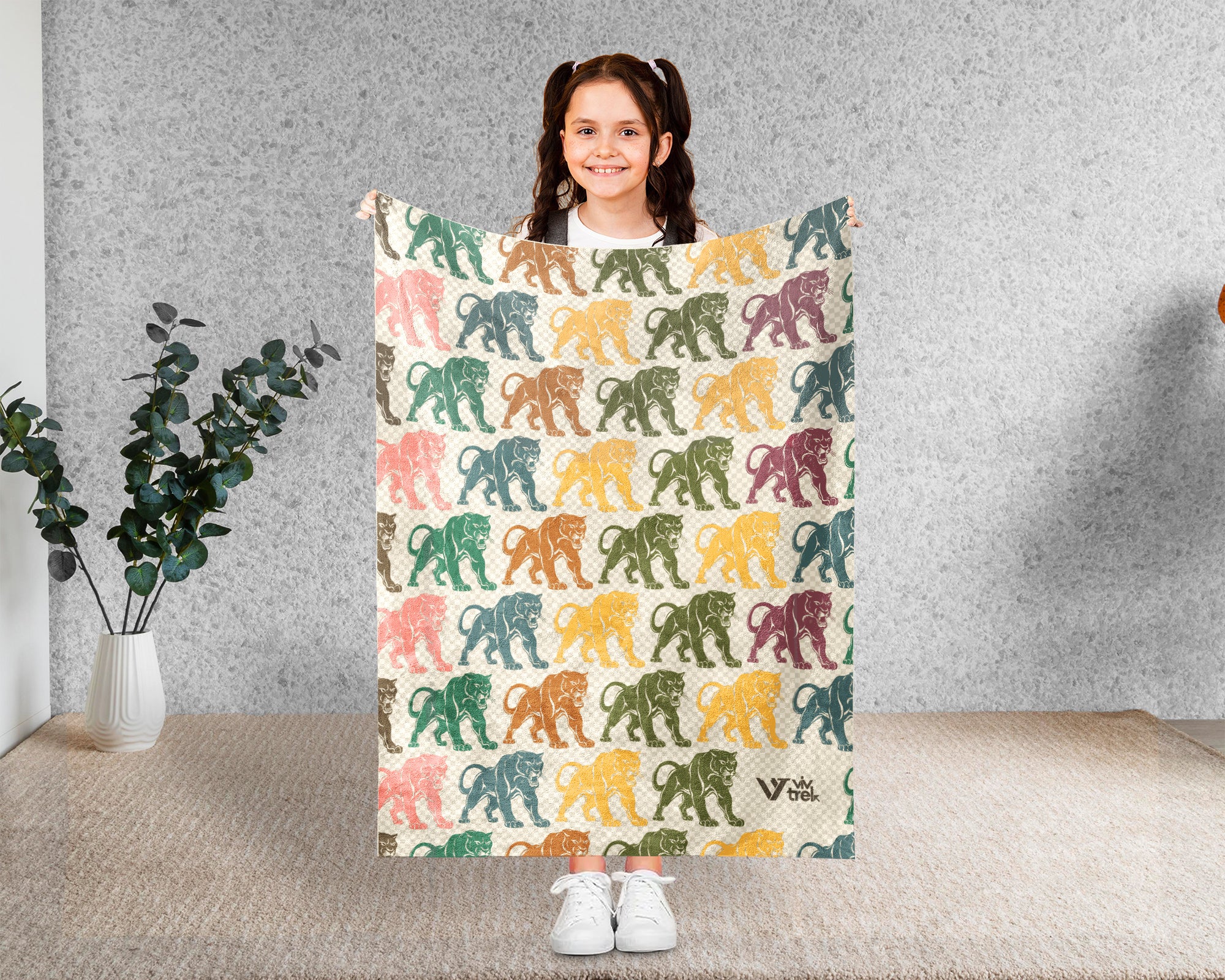 Retro Panther Lover Blanket Big Cat Wildlife Throw Cozy Animal Print Blanket Unique Wild Animal Home Decor Gift Idea