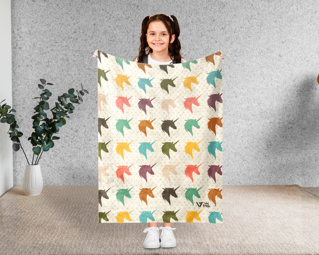 Retro Unicorn Blanket Gift for Fantasy Lovers, Cozy Magical Throw, Whimsical Decor Accent for Bedroom and Living Spaces