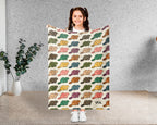 Retro Beaver Throw Blanket – Cozy Wildlife Gift for Nature Lovers
