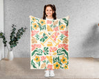 Curling Floral Blanket – Cozy Winter Sports Lover Throw