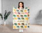 Custom Nane Elephant Blanket – Personalized Cozy Throw for Wildlife Fans