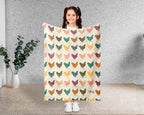 Retro Chicken Throw Blanket – Cozy Farm Animal Gift for Home