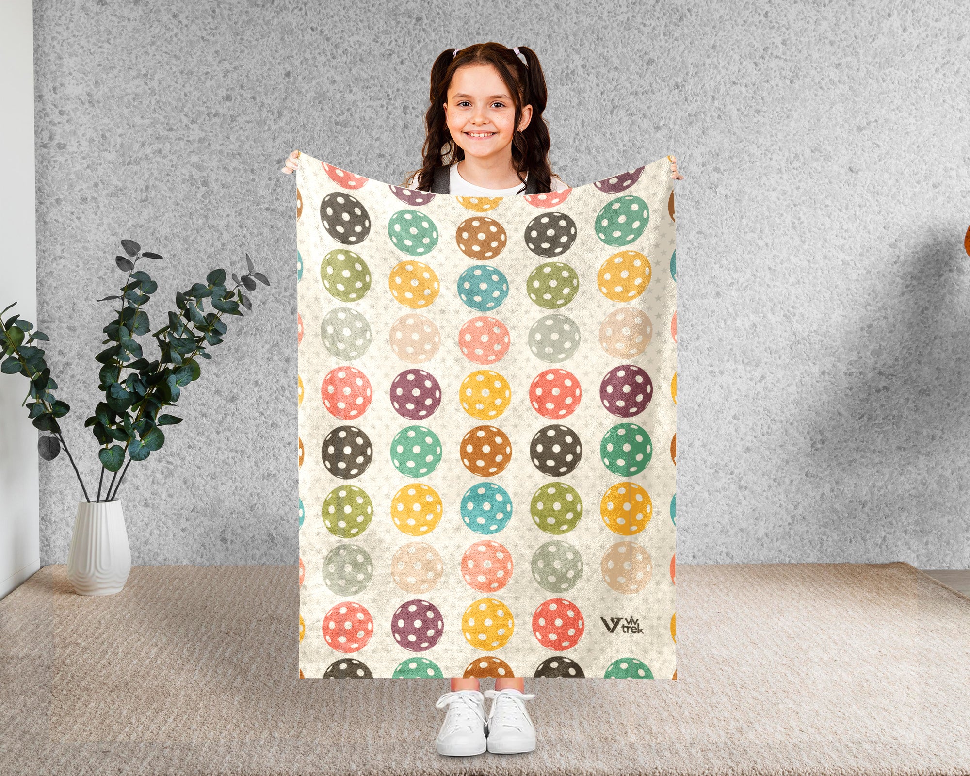 Retro Pickleball Lover Blanket for Sports Fans, Cozy Athletic Throw Gift with Distressed Court Game Style