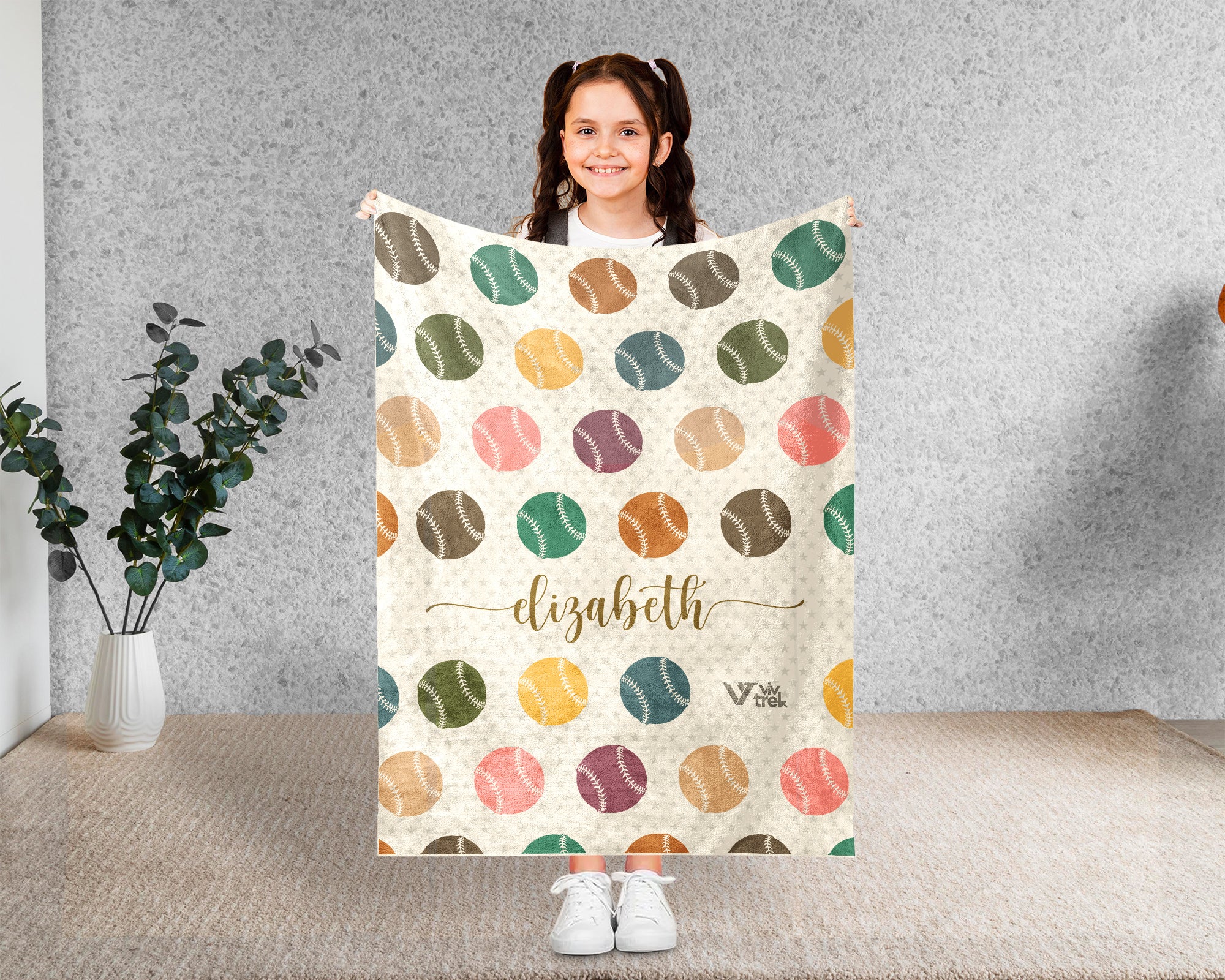 Personalized Name Baseball Throw Blanket – Cozy Gift for Baseball Lovers