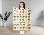 Custom Name Shark Throw Blanket – Vintage Ocean Gift for Shark Fans