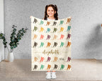 Custom Name Hockey Lover Blanket Retro Player Throw Cozy Personalized Gift Soft Ice Sports Decor for Fans Home