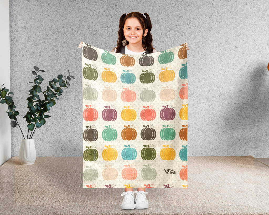 Retro Pumpkin Lover Blanket for Rustic Autumn Decor, Cozy Harvest Throw Gift with Farmhouse Seasonal Style