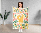 Floral Squirrel Blanket – Cozy Vintage Wildlife Lover Throw