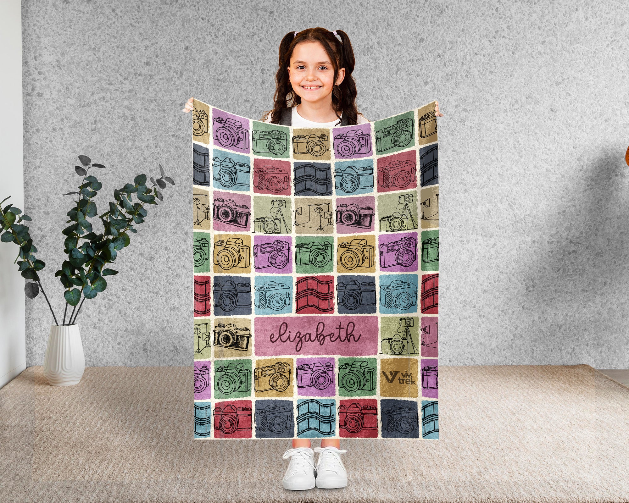 Personalized Photography Blanket Cozy Custom Name Throw Soft Camera Lover Decor Unique Photographer Gift for Home