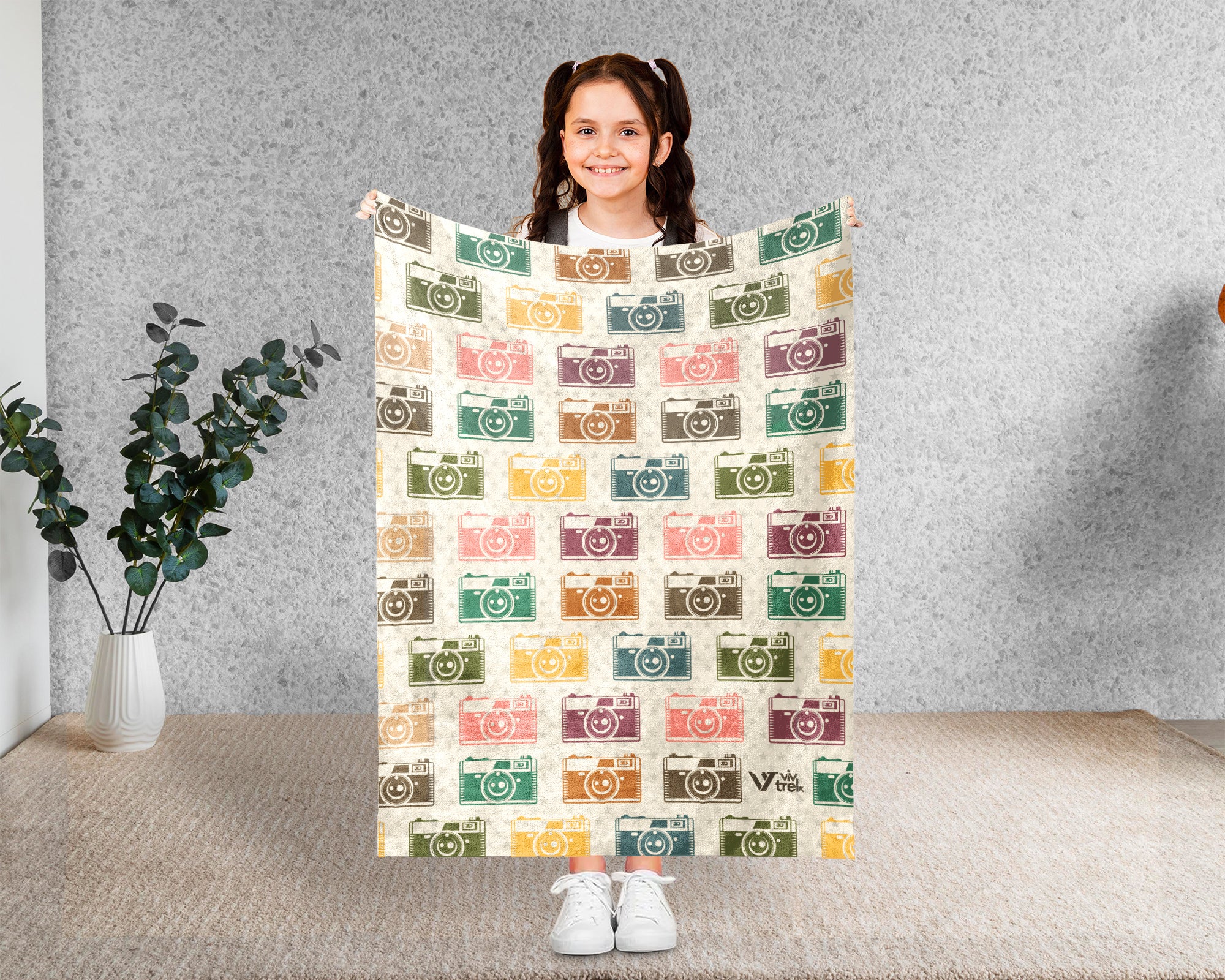 Retro Photography Blanket Gift Cozy Camera Lover Throw Soft Graphic Decor Unique Photographer Gift for Creative Home