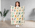 Retro Dancing Throw Cozy Ballet Blanket Soft Artistic Decor Unique Choreography Gift for Dancer Rooms