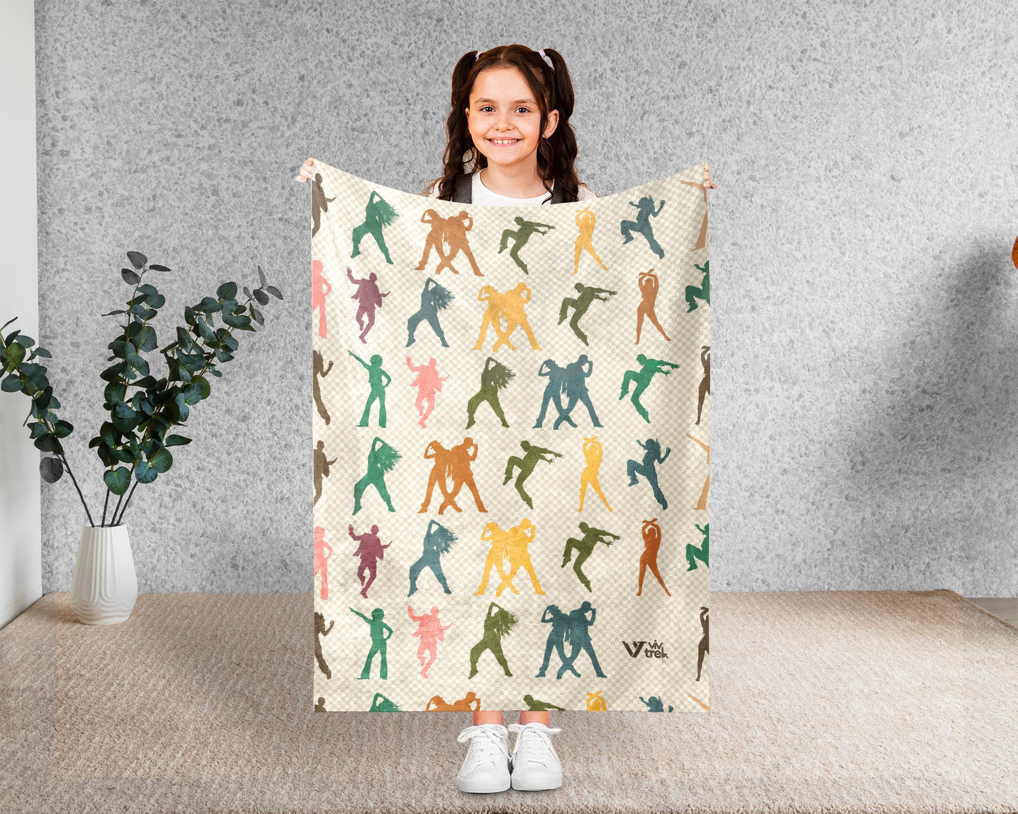 Retro Dancing Throw Cozy Ballet Blanket Soft Artistic Decor Unique Choreography Gift for Dancer Rooms