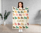 Custom Name Retro Maltese Blanket, Personalized Puppy Throw for Dog Lover Bedroom Decor and Cozy Pet Gift Ideas