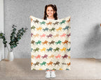 Vintage Polo Player Throw Blanket – Cozy Equestrian Gift for Horse Lovers
