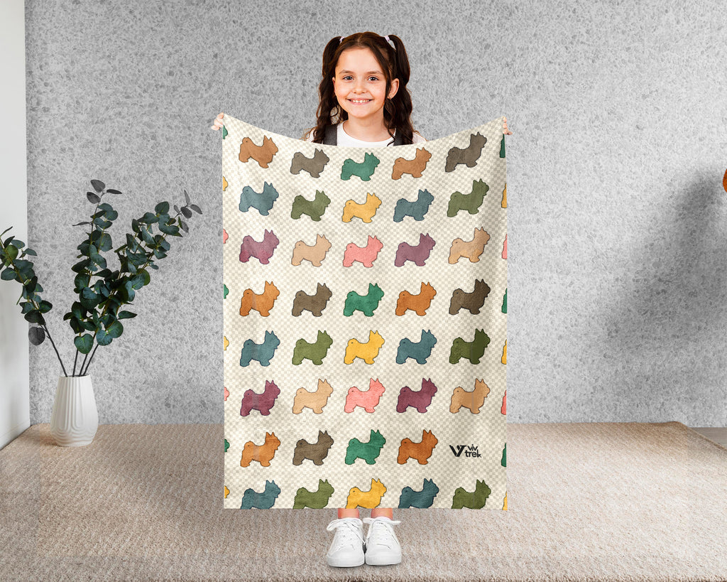 Retro Havanese Dog Throw Blanket for Couch, Puppy Lover Gift, Cozy Companion Breed Home Decor and Soft Canine Accent