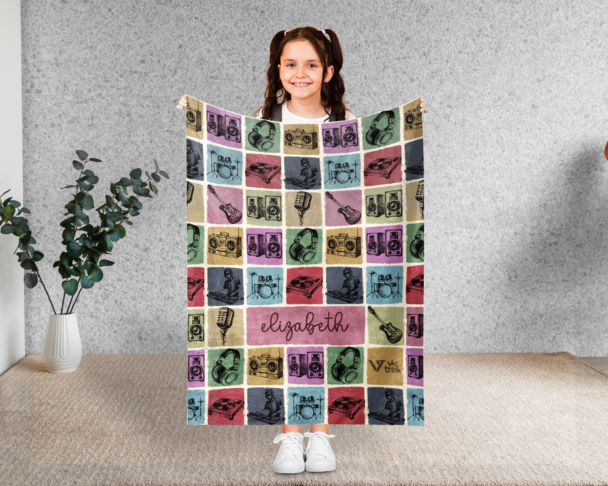 Custom Name DJ Blanket – Personalized Music Lover Throw Gift