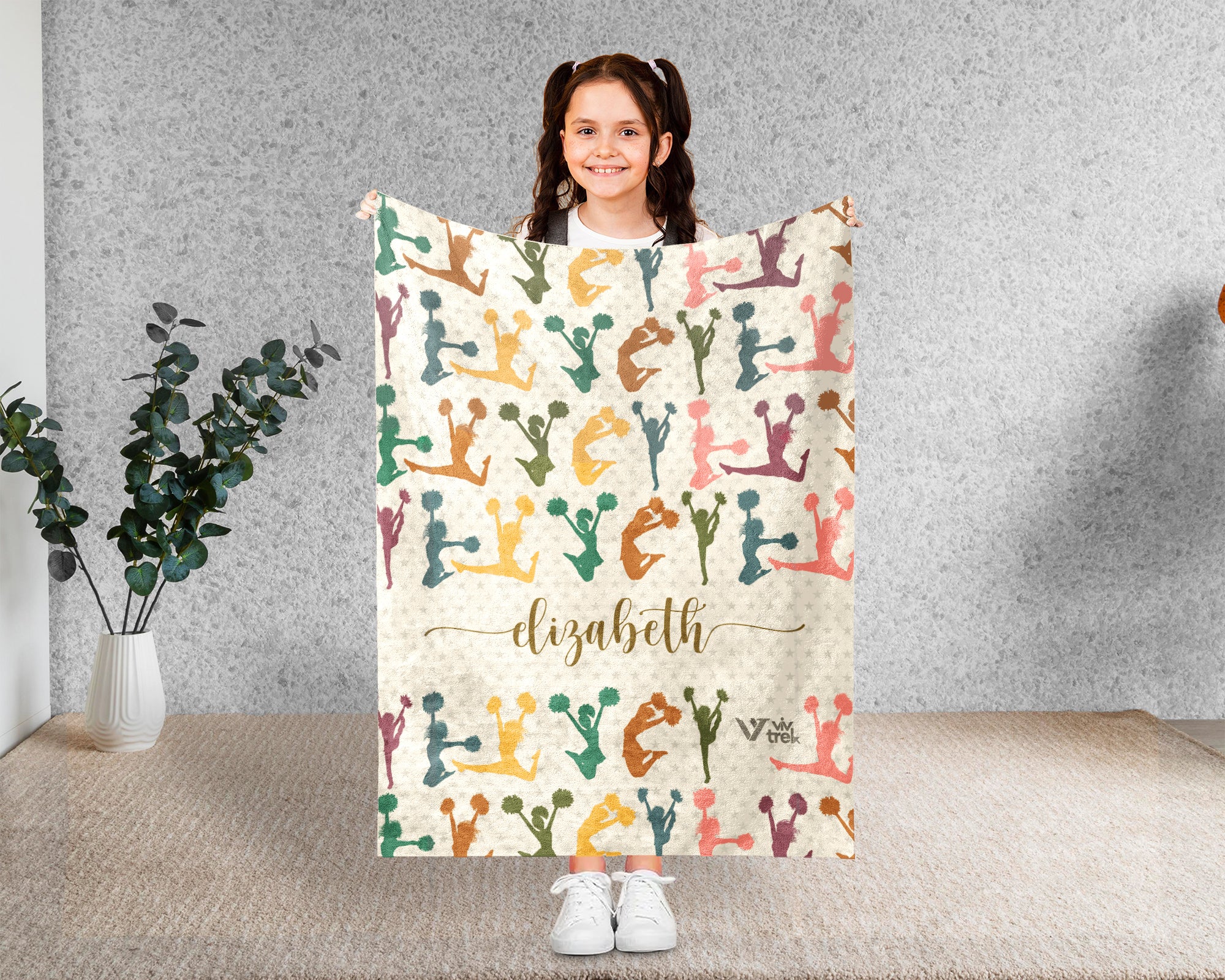 Personalized Cheer Blanket Custom Name Sport Throw Cozy Cheerleader Gift Team Spirit Decor Unique Athletic Home Accent