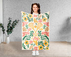 Floral Lacrosse Blanket – Cozy Vintage Sports Throw Gift