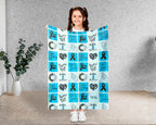 Diabetes Awareness Blanket for November, Cozy Blue Circle Ribbon Throw for Patients, Caregivers & Family, Battle Blankets Meaningful Support Gift
