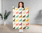 Retro Wolf Blanket Gift for Animal Lovers, Cozy Wildlife Throw, Forest Inspired Decor Accent for Bedroom and Living Spaces