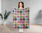Personalized Name Stingray Blanket, Retro Ocean Animal Throw for Marine Lovers