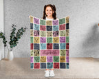Custom Retro Baby Deer Blanket Personalized Name, Cute Fawn Wildlife Throw, Cozy Nature Gift for Kids Teens Adults