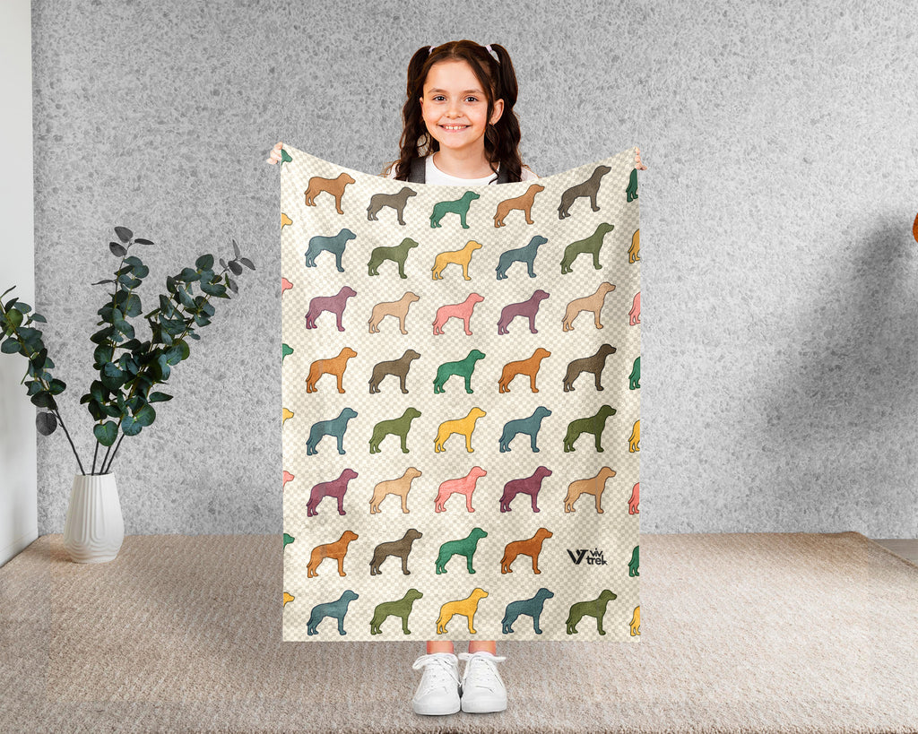 Retro Vizsla Dog Throw Blanket, Magyar Pointer Lover Gift, Rusty Gold Sporting Breed Cozy Home Decor Accent
