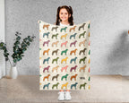 Retro Vizsla Dog Throw Blanket, Magyar Pointer Lover Gift, Rusty Gold Sporting Breed Cozy Home Decor Accent