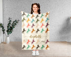 Custom Name Horse Throw Blanket – Personalized Gift for Horse Lovers
