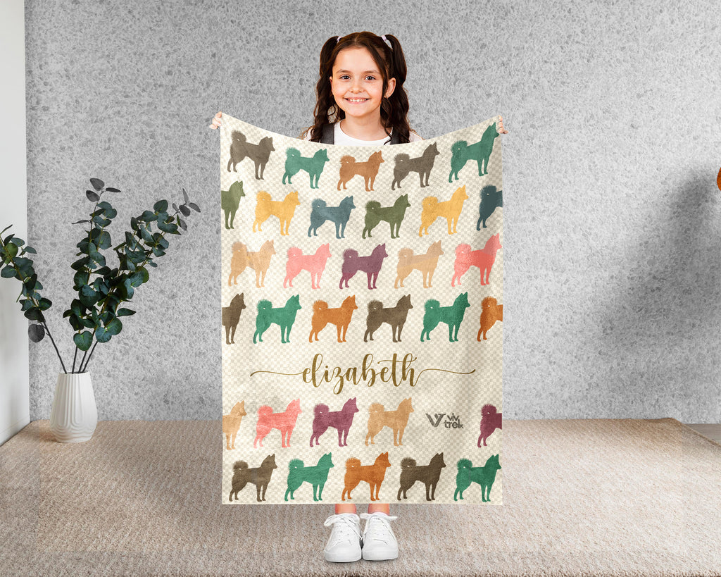 Custom Name Husky Dog Blanket – Personalized Cozy Throw for Pet Lovers