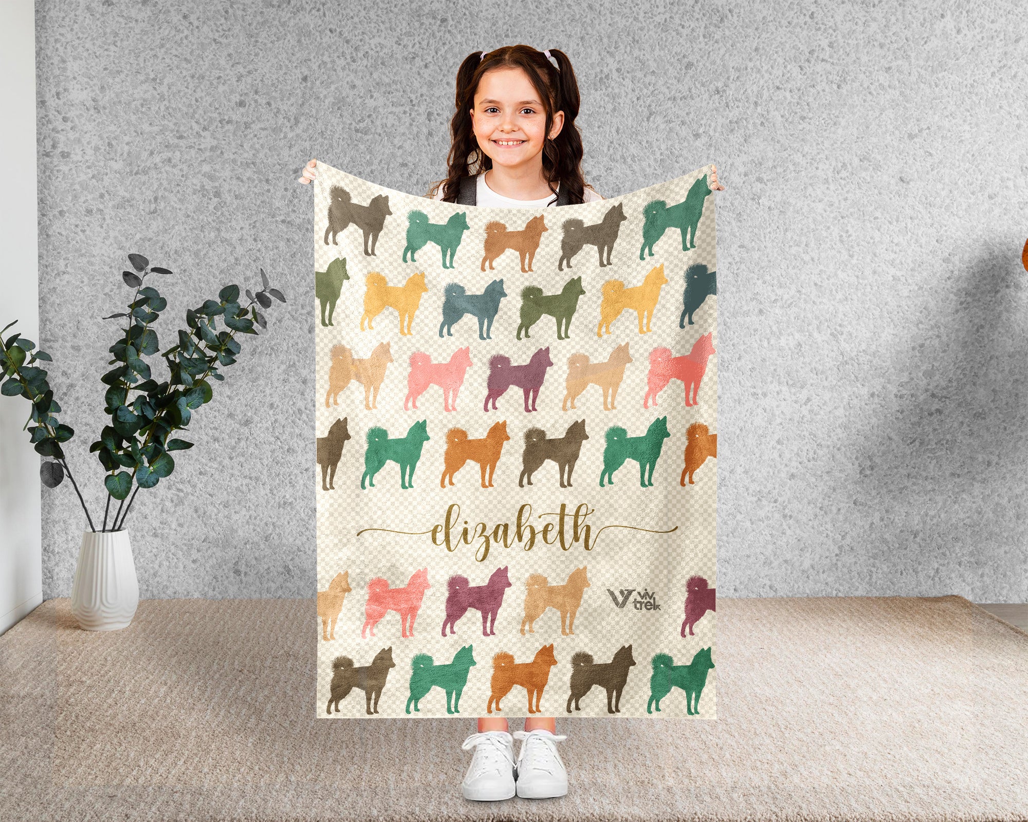 Custom Name Husky Dog Blanket – Personalized Cozy Throw for Pet Lovers