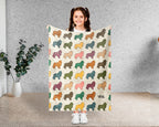 Retro Shetland Sheepdog Throw Blanket, Sheltie Dog Lover Gift, Mini Collie Cozy Home Decor and Soft Canine Accent