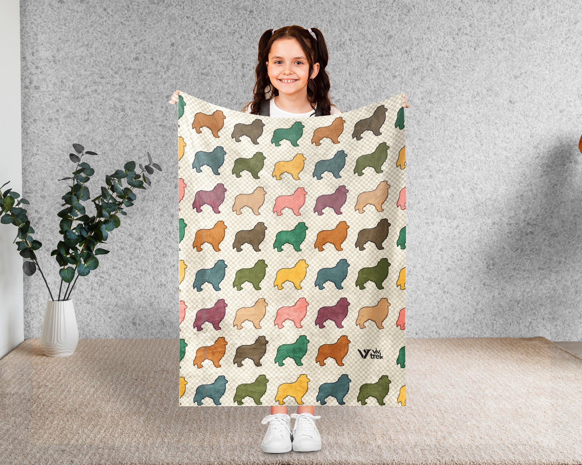Retro Shetland Sheepdog Throw Blanket, Sheltie Dog Lover Gift, Mini Collie Cozy Home Decor and Soft Canine Accent