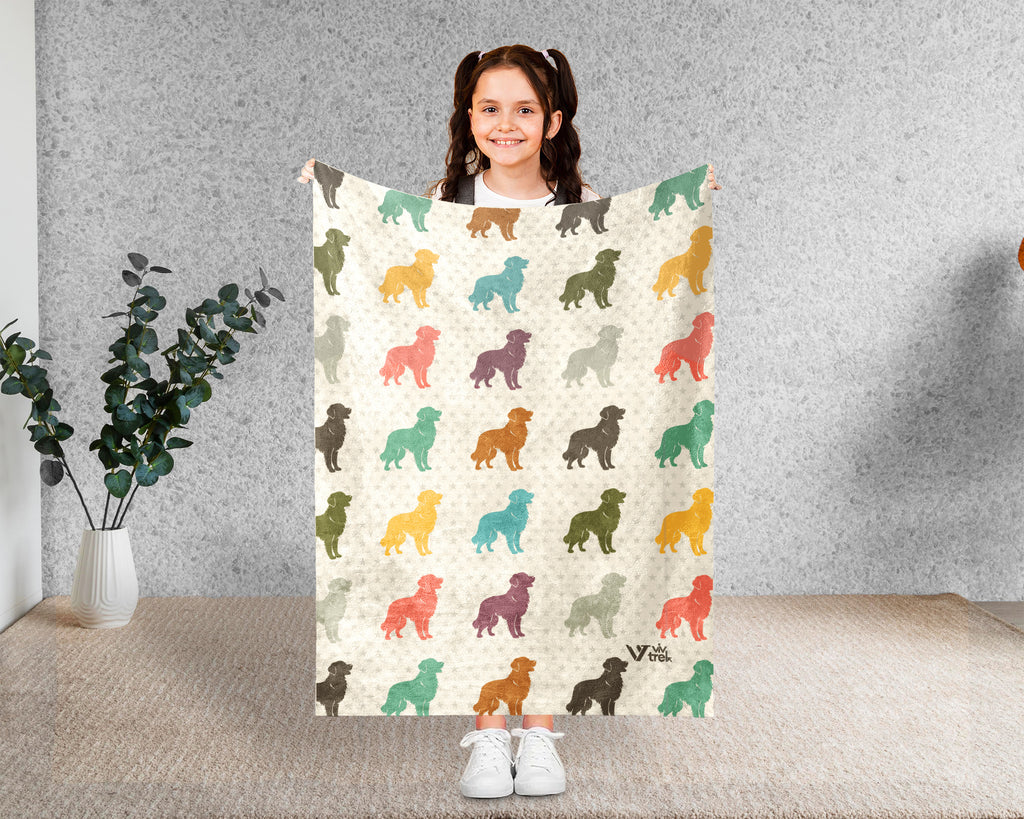 Retro Golden Retriever Blanket Gift for Dog Lovers, Cozy Canine Throw, Pet Inspired Home Decor Accent for Relaxing Living Spaces