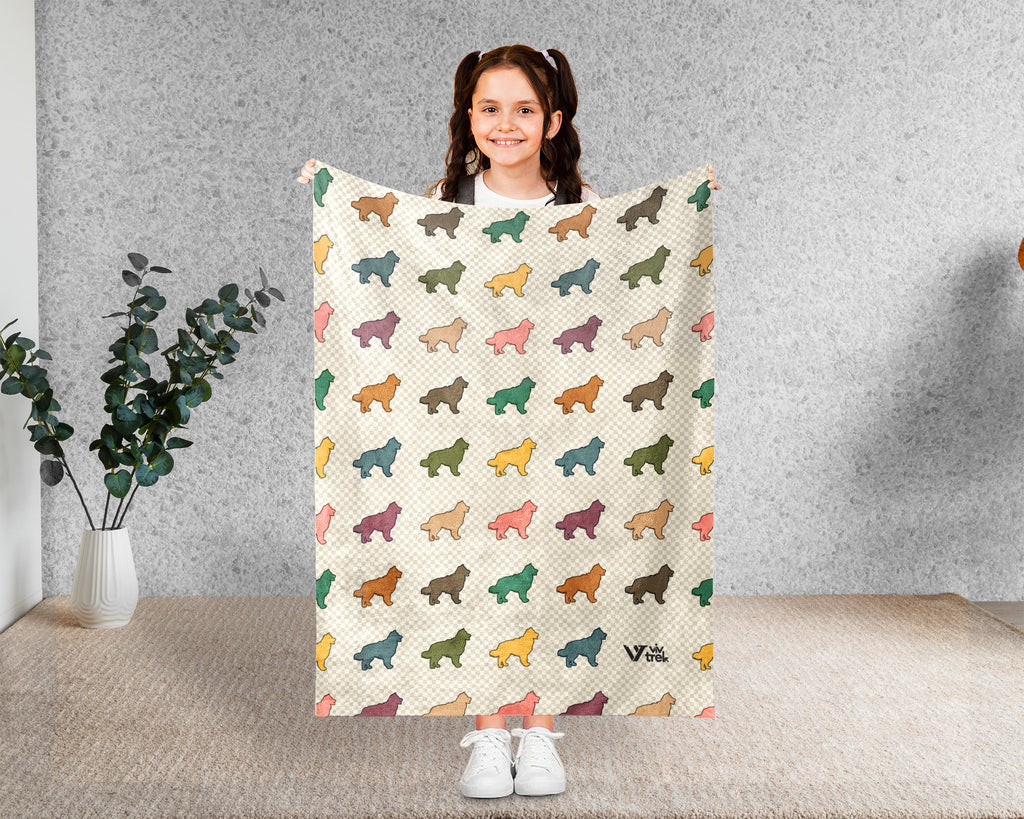 Retro Australian Shepherd Blanket for Pet Lovers, Cozy Blue Red Merle Dog Throw with Rustic Breed Decor Style