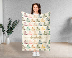 Personalized Cycling Blanket Custom Name Bike Lover Throw Gift