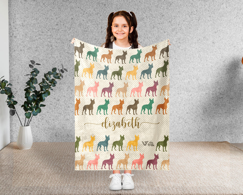 Custom Boston Terrier Blanket Personalized Dog Lover Cozy Throw Gift