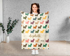 Personalized Yorkshire Terrier Blanket Custom Name Retro Puppy Throw Cozy Yorkie Dog Lover Gift Blanket for Home Decor and Gifts