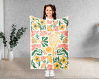 Floral Tennis Blanket – Cozy Vintage Player Throw Gift