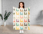 Retro Panda Blanket for Cute Animal Lovers, Cozy Wildlife Throw Gift with Panda Inspired Decorative Style